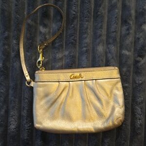 Y2k Coach Metallic Gold Wristlet